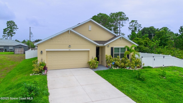 1491 Higbee St SE, Palm Bay, FL 32909 - view of front facade featuring an attached garage, driveway, stucco siding, and a gate