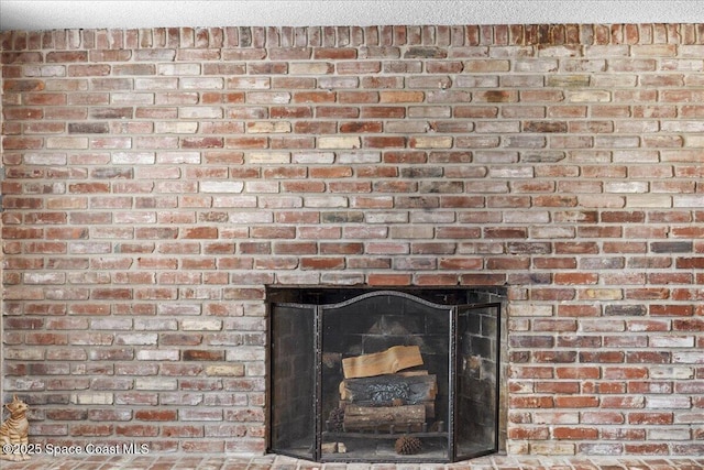 965 Bluegrass Ln, Rockledge, FL 32955 - detailed view of brick wall and a brick fireplace
