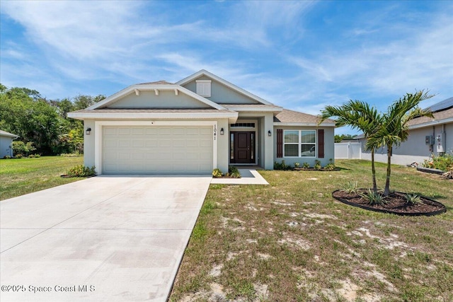 1041 Tupelo Cir, Cocoa, FL 32926 - single story home with an attached garage, a front lawn, concrete driveway, and stucco siding
