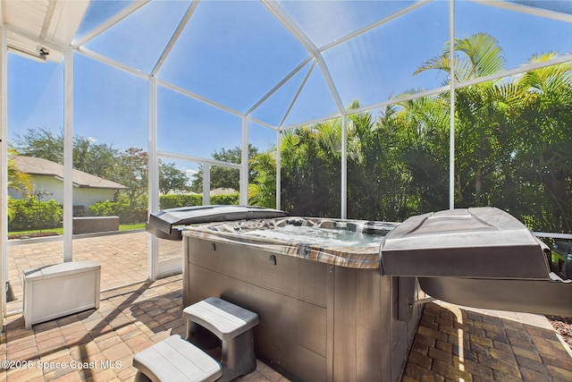 1737 Windbrook Dr SE, Palm Bay, FL 32909 - sunroom featuring a jacuzzi