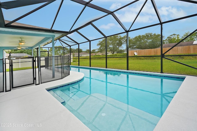 766 Tooley Rd SW, Palm Bay, FL 32908 - view of pool with a patio, a lanai, and ceiling fan