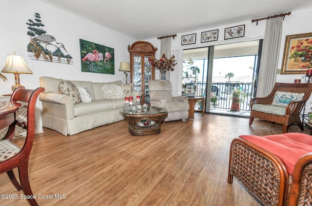 5800 N Banana River Blvd Unit 125, Cape Canaveral, FL 32920 - living area featuring light wood-type flooring and a textured ceiling