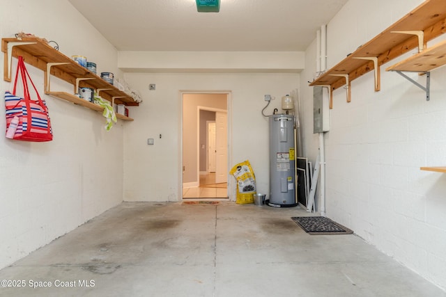 601 Trotter Ln Unit 102, Melbourne, FL 32940 - garage with water heater and electric panel