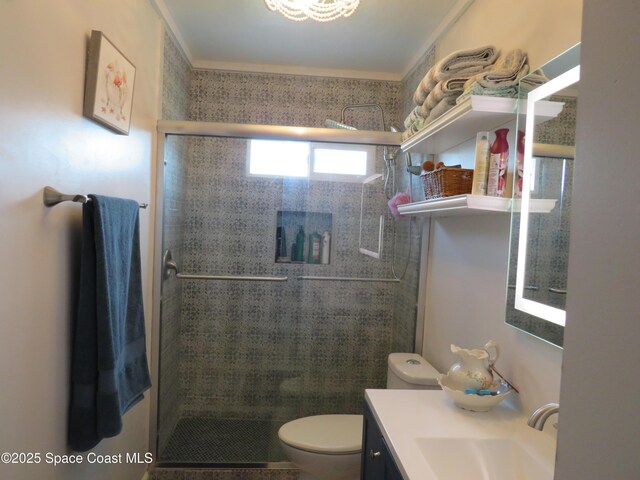 4535 Moon Rd, Titusville, FL 32780 - full bath featuring toilet, a stall shower, and vanity