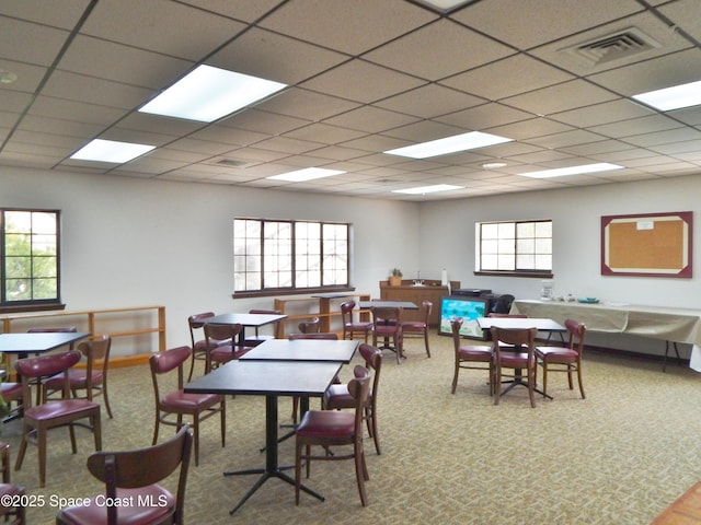 865 Greenwood Manor Cir Unit 5-F, West Melbourne, FL 32904 - carpeted dining room with a drop ceiling