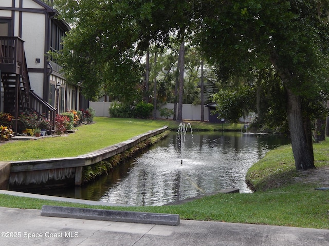 865 Greenwood Manor Cir Unit 5-F, West Melbourne, FL 32904 - view of community with a water view and stairs