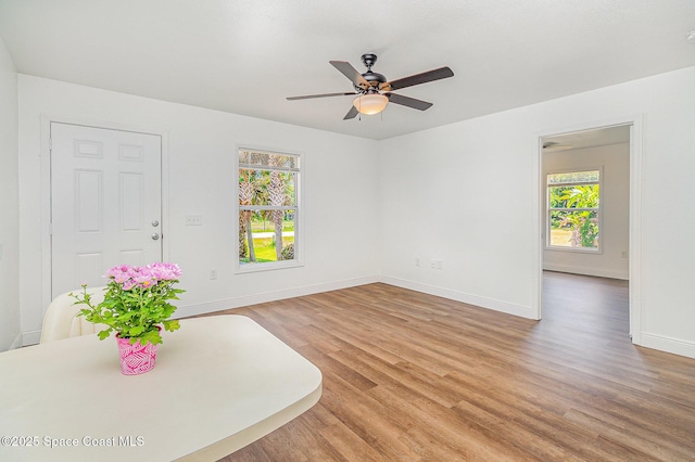 1230 Fern St Unit 1230 & 1232, Cocoa, FL 32922 - unfurnished room with healthy amount of natural light, light wood-style flooring, and a ceiling fan