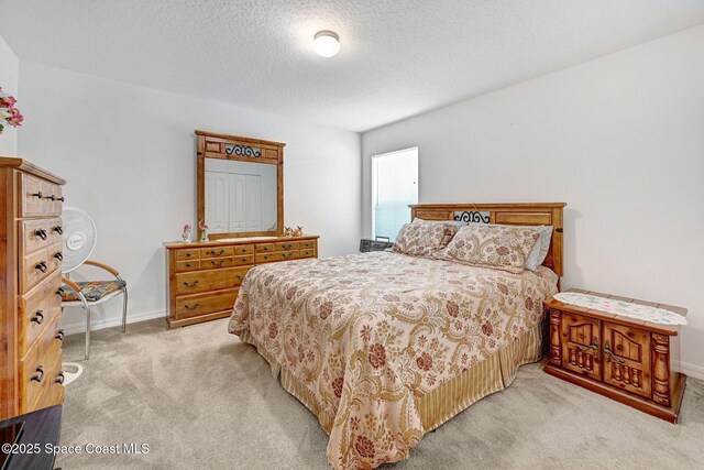 427 Falls Church St SW, Palm Bay, FL 32908 - bedroom featuring light carpet, a textured ceiling, and baseboards