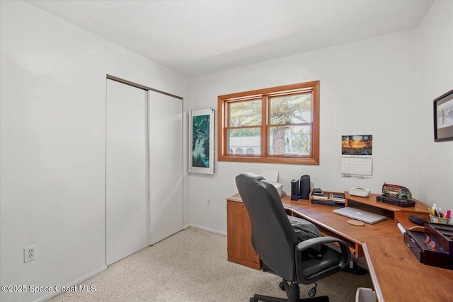 1225 Colby Ln, Merritt Island, FL 32952 - home office featuring light colored carpet and baseboards