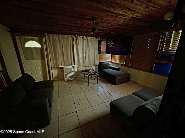 3454 Pheasant Ct, Melbourne, FL 32935 - tiled living room with wood ceiling and healthy amount of natural light