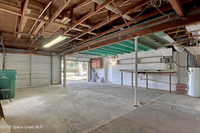 garage with water heater