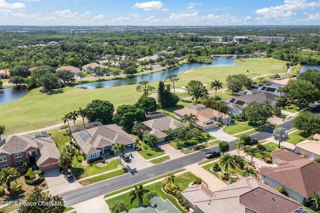 448 Birchington Ln, Melbourne, FL 32940 - aerial view of residential area with a local golf course and a large body of water
