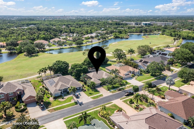 448 Birchington Ln, Melbourne, FL 32940 - aerial view of residential area with a golf club and a large body of water