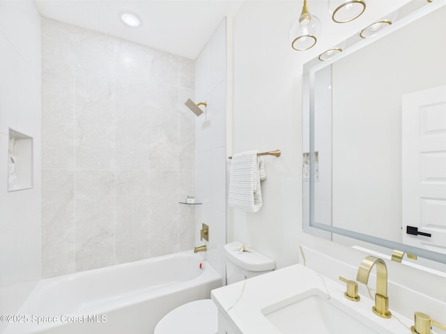 8116 97th Ct, Vero Beach, FL 32967 - full bathroom with toilet, bathtub / shower combination, and vanity