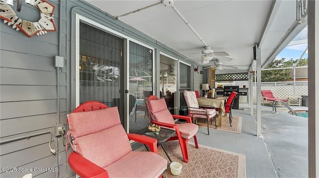 8516 99th Ct, Vero Beach, FL 32967 - view of patio / terrace with a ceiling fan and outdoor dining area