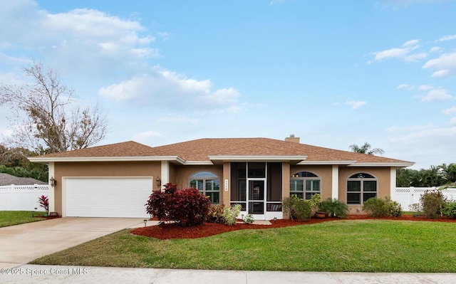 1110 Old Parsonage Dr, Merritt Island, FL 32952 - ranch-style home featuring a garage, stucco siding, and driveway
