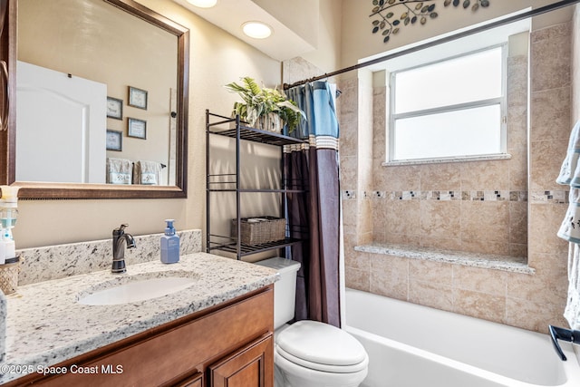 1197 Acappella Dr, Melbourne, FL 32940 - full bathroom featuring toilet, vanity, and shower / tub combo
