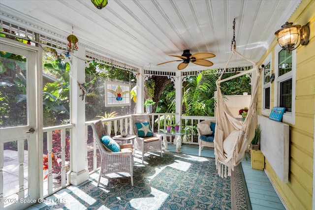 1951 W Sandpiper Rd, Vero Beach, FL 32963 - sunroom with ceiling fan