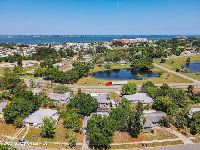 drone / aerial view of a nearby body of water