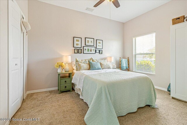 5290 Cinnamon Fern Blvd, Cocoa, FL 32927 - bedroom featuring light carpet, baseboards, and a ceiling fan