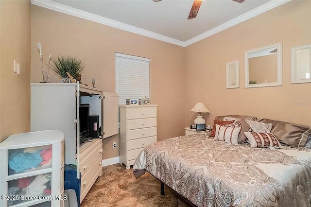 20880 Reynolds Pkwy, Orlando, FL 32833 - bedroom featuring ornamental molding and a ceiling fan