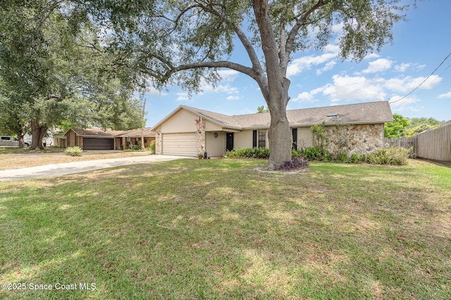 6855 Bryant Rd, Cocoa, FL 32927 - ranch-style house featuring concrete driveway and an attached garage