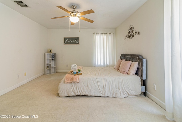 854 Belhurst Ln, Rockledge, FL 32955 - bedroom featuring carpet flooring, baseboards, and ceiling fan