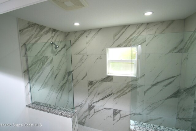 1558 Pentax Ave, Titusville, FL 32796 - full bath featuring a marble finish shower and recessed lighting
