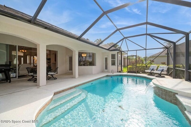 4178 Ventana Blvd, Rockledge, FL 32955 - outdoor pool featuring a patio and glass enclosure