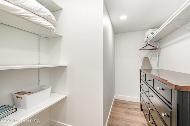 8103 Magnolia Ave, Cape Canaveral, FL 32920 - walk in closet with light wood-type flooring