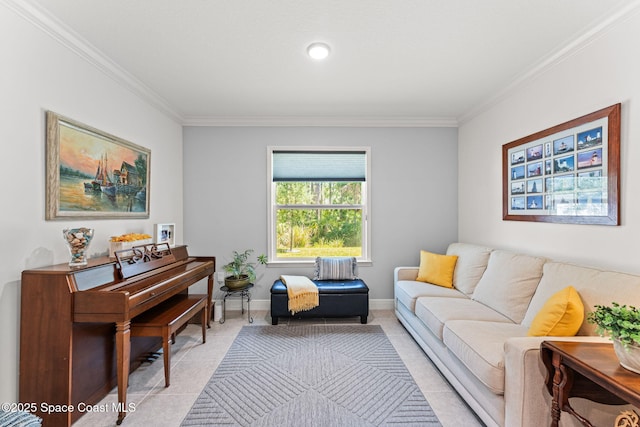 916 Corbin Cir SW, Palm Bay, FL 32908 - living area featuring ornamental molding and baseboards