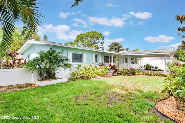 1029 Palmer Rd, Rockledge, FL 32955 - ranch-style home with a carport and stucco siding