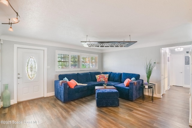 1029 Palmer Rd, Rockledge, FL 32955 - living area with wood finished floors and a textured ceiling