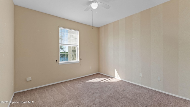 1766 Sophias Dr Unit 204, Melbourne, FL 32940 - spare room featuring carpet floors, a ceiling fan, and baseboards