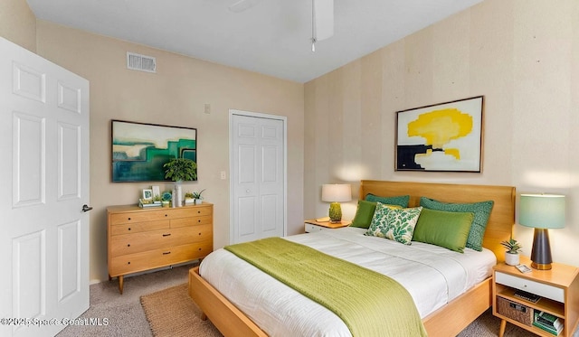1766 Sophias Dr Unit 204, Melbourne, FL 32940 - bedroom featuring carpet floors, a closet, and a ceiling fan