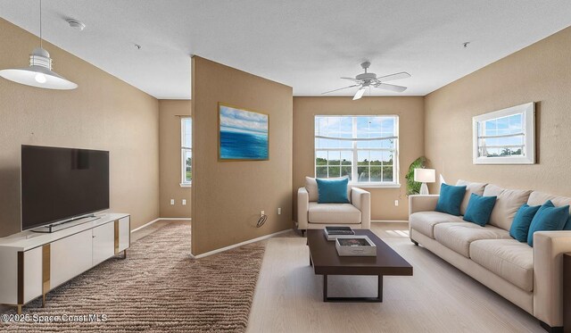 1766 Sophias Dr Unit 204, Melbourne, FL 32940 - living room with ceiling fan and a textured wall