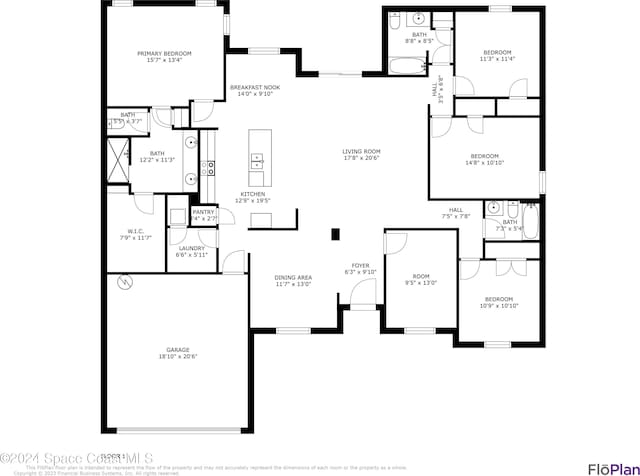 1717 Dalroy St NW, Palm Bay, FL 32907 - property floor plan