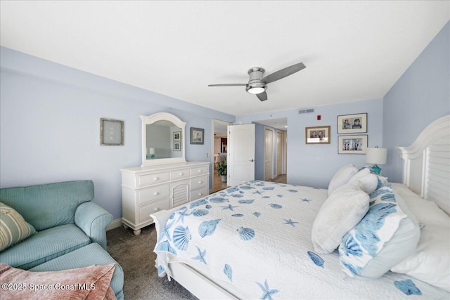 121 Lancha Cir Unit 206, Indian Harbour Beach, FL 32937 - bedroom with carpet and a ceiling fan