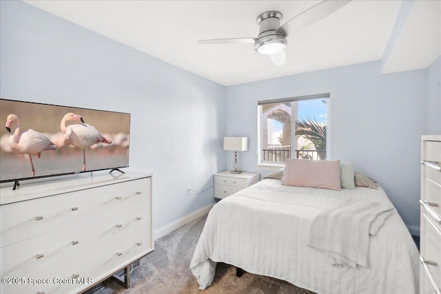 121 Lancha Cir Unit 206, Indian Harbour Beach, FL 32937 - carpeted bedroom featuring ceiling fan and baseboards