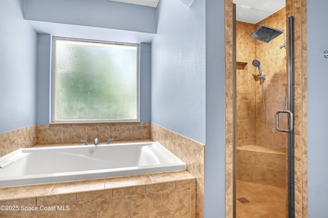 6827 Dodge Rd, Cocoa, FL 32927 - full bathroom featuring a shower stall and a bath