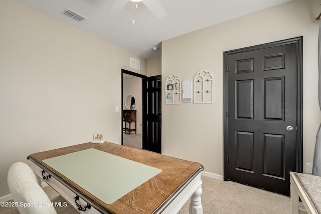 1460 Glendale Ave NW, Palm Bay, FL 32907 - office space with ceiling fan, light colored carpet, and baseboards