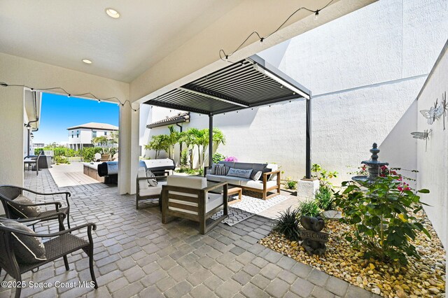 2291 Trava Ln, Melbourne, FL 32940 - view of patio / terrace featuring an outdoor living space and a grill
