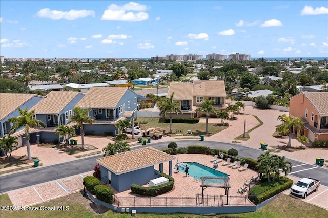 120 Mediterranean Way, Indian Harbour Beach, FL 32937 - aerial perspective of suburban area with a pool