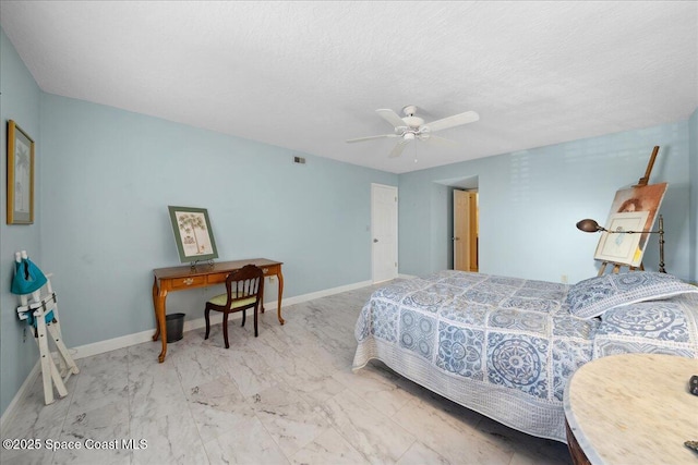 1527 S Atlantic Ave Unit 201, Cocoa Beach, FL 32931 - bedroom featuring marble finish floors and ceiling fan