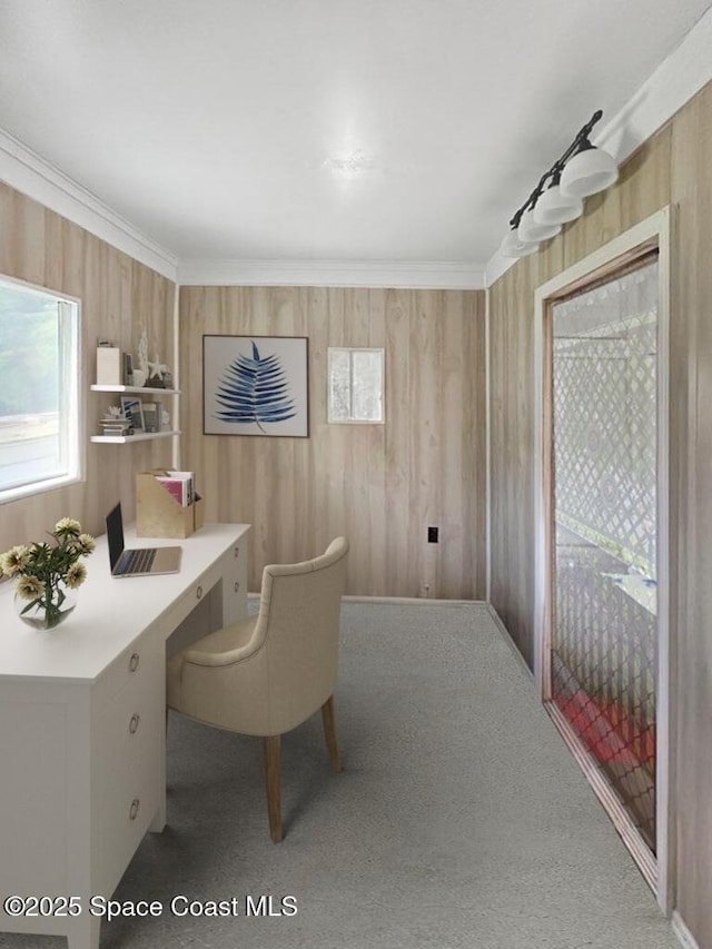 115 Angelo Rd SE, Palm Bay, FL 32909 - carpeted office space featuring wood walls