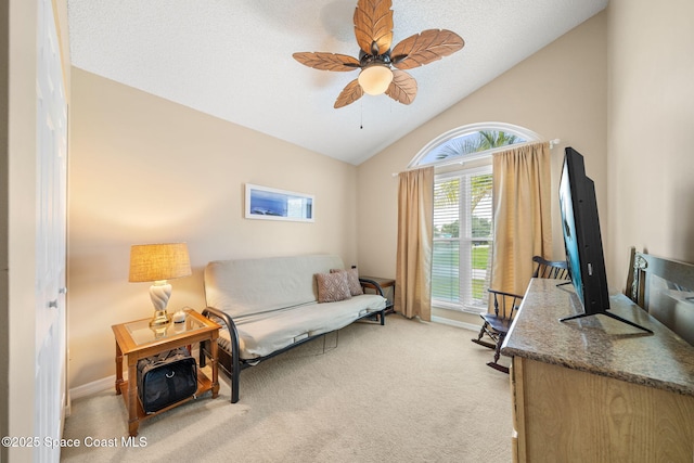 1398 Stuttgart Ave NW, Palm Bay, FL 32907 - carpeted office with lofted ceiling, a ceiling fan, and baseboards