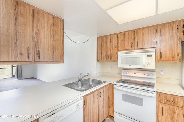 1714 University Ln Unit 201, Cocoa, FL 32922 - kitchen with white appliances, a sink, and light countertops