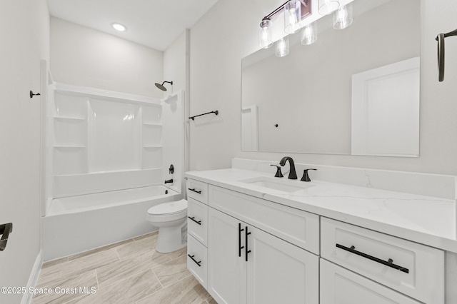 8286 100th Ave, Vero Beach, FL 32967 - full bathroom with vanity, toilet, and bathtub / shower combination