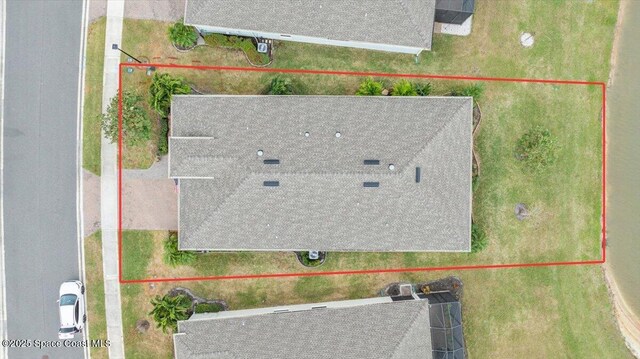 2889 Millennium Cir, Melbourne, FL 32940 - aerial view of property and surrounding area featuring property boundaries highlighted