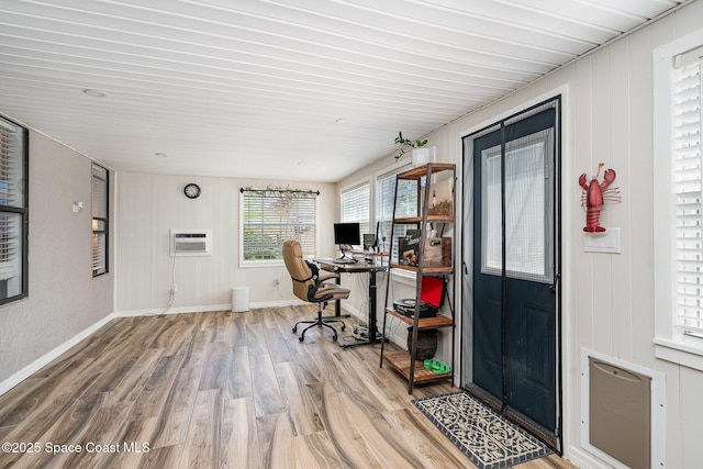 1035 Blau Ct NW, Palm Bay, FL 32907 - office featuring wood finished floors, baseboards, and wood ceiling